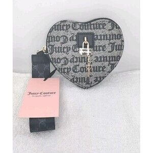 Juicy Couture Allover Print Logo Heart Wristlet Wallet